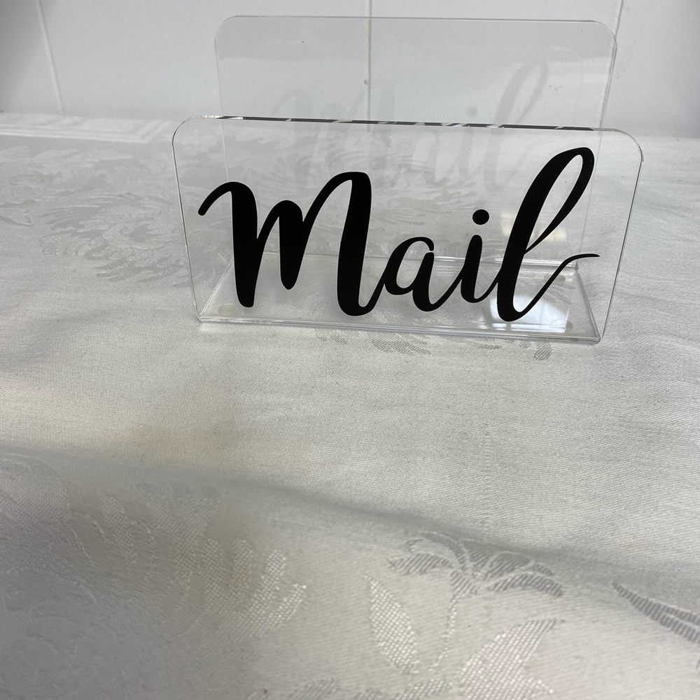 Clear acrylic mail holder
